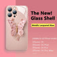 Płaska szklana obudowa z wzorem motyla 3D kompatybilna z iPhone'em 🦋