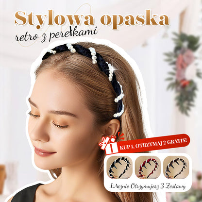 🔥✨Opaska do włosów ze sztuczną perłą w stylu vintage