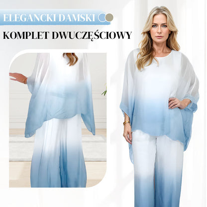 🥰 Elegancki damski szyfonowy zestaw dwuczęściowy