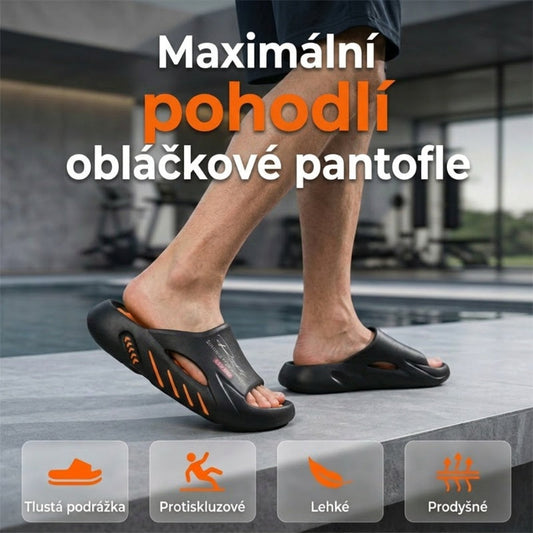 🔥 Protiskluzové pantofle ve tvaru obláčku s tlustou podrážkou 🏖️🌊