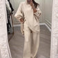 🔥 59% OFF! NEW! Women's 2-piece set – Asymmetrical sweater + wide-leg pants, relaxed fit and soft fabric, ultra comfortable 👚✨
