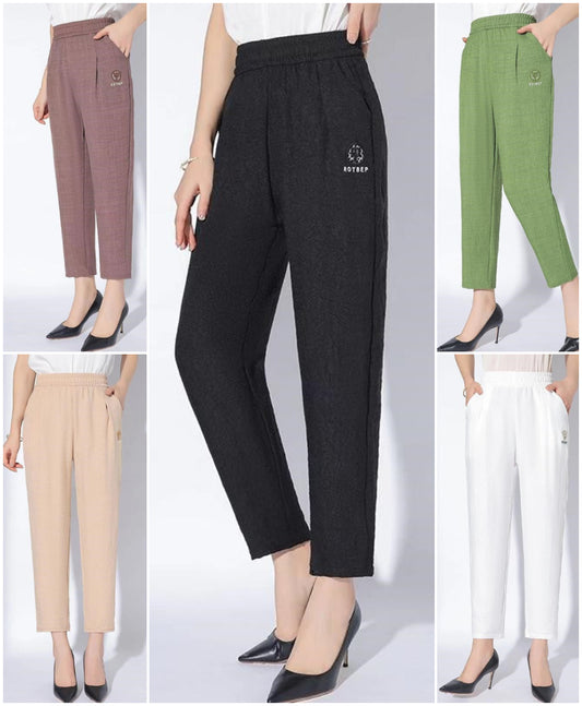👖Damskie spodnie casualowe w jednolitym kolorze z kieszeniami