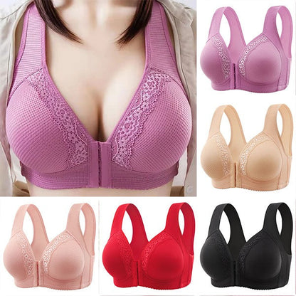 💥Kupte 1 a dostanete 1 zdarma💥Prodyšná podprsenka pro větší velikosti s zapínáním vpředu a oporou bez kostic