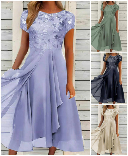 👗 Elegancka damska sukienka z okrągłym dekoltem