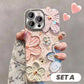 📱 ZESTAW ETUI NA TELEFON Z SERII CUTE OIL PAINTING FLOWERS DLA IPHONE'A