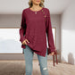 【S-2XL】💞Monochromatyczny dzianinowy top z okrągłym dekoltem