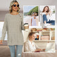 【S-2XL】💞Monochromatyczny dzianinowy top z okrągłym dekoltem