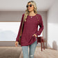 【S-2XL】💞Monochromatyczny dzianinowy top z okrągłym dekoltem