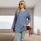 【S-2XL】💞Monochromatyczny dzianinowy top z okrągłym dekoltem