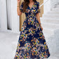 🔥👗Sukienka damska casual z dekoltem w serek i kwiatowym nadrukiem