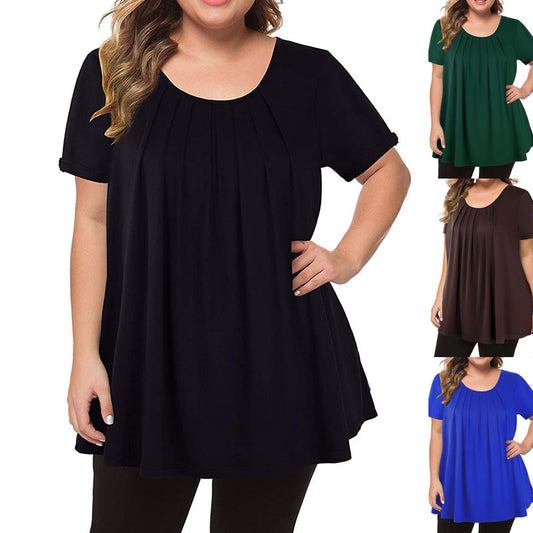 Damska bluzka z krótkim rękawem w stylu casual plus size