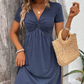 Damska sukienka z krótkim rękawem V-Neck