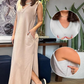 🔥👗Damska sukienka maxi z dekoltem w serek i bez rękawów