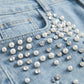 Elegant Embellished Denim Pants for Women