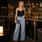 Elegant Embellished Denim Pants for Women