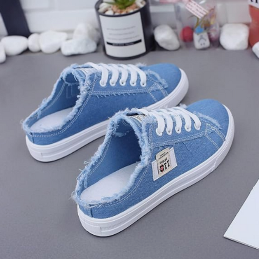 👟☀️Дамски пантофки от деним – удобна подметка и небрежен стил🥰