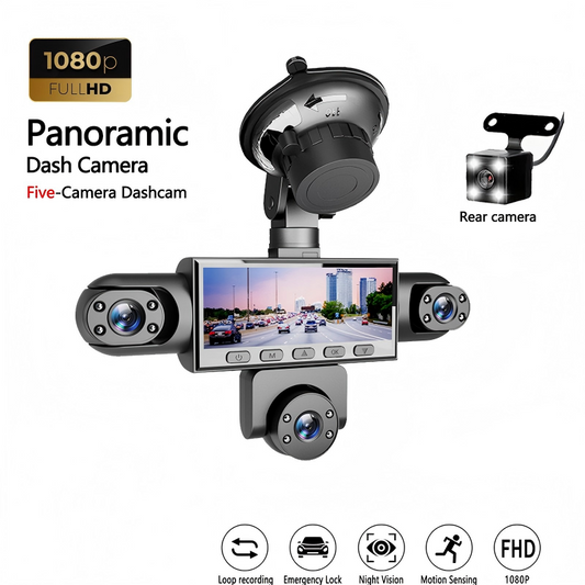 HD 1080p palubní kamera s více objektivy a nočním viděním